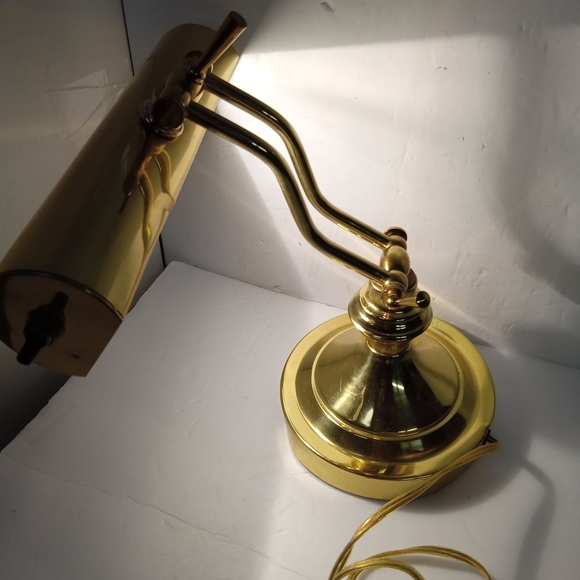 Vintage Brass Desktop Lamp, Piano lamp Adjustable Arm, Electric - Picture 13 of 14